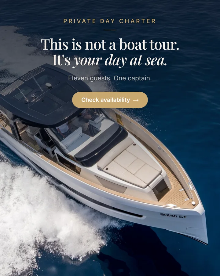 An ad built from the client's real photograph with real typography composited over it.